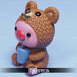 Basic STL Piggy Bear Costume Knitted