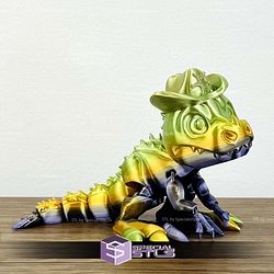 Basic STL Sheriff Spike Hat T Rex Articulated Print in Place