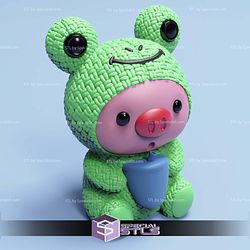 Basic STL Piggy Frog Costume Cute Knitted