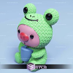 Basic STL Piggy Frog Costume Cute Knitted
