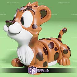 Basic STL Skido Cute Cheetah Articulated Print in Place