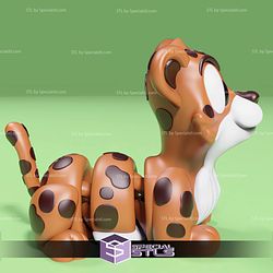 Basic STL Skido Cute Cheetah Articulated Print in Place