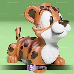 Basic STL Skido Cute Cheetah Articulated Print in Place