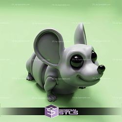 Basic STL Mitsy Cute Mouse Articulated Print in Place