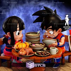 Goku and Chichi with Meals 3D Printer Files