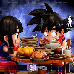 Goku and Chichi with Meals 3D Printer Files