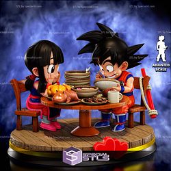 Goku and Chichi with Meals 3D Printer Files