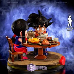 Goku and Chichi with Meals 3D Printer Files
