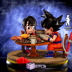 Goku and Chichi with Meals 3D Printer Files