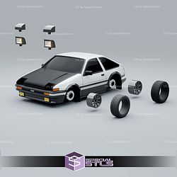 Model Kit Car STL Files Toyota Corolla AE86