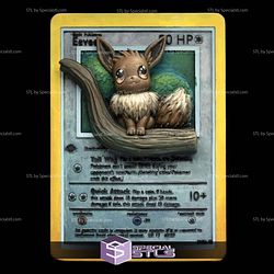 Pokemon 3D Card Collection Eevee STL