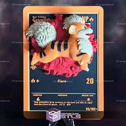 Pokemon 3D Card Collection Growlithe STL