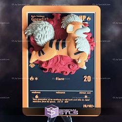 Pokemon 3D Card Collection Growlithe STL