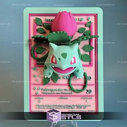 Pokemon 3D Card Collection Ivysaur STL