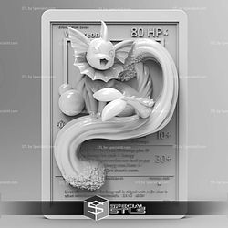 Pokemon 3D Card Collection Vaporeon STL