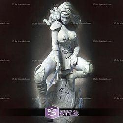 Queen Maeve Sitting with Sword 3D Printer Files