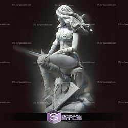 Queen Maeve Sitting with Sword 3D Printer Files