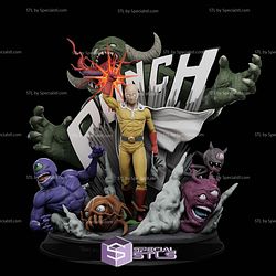 Saitama vs Monsters Diorama 3D Printer Files