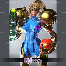 Samus Aran hold Helmet 3D Printer Files
