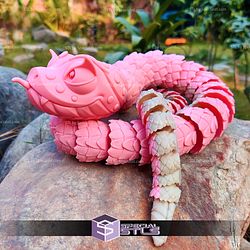 Super Basic STL Flexi Articulated Toon Viper Snake