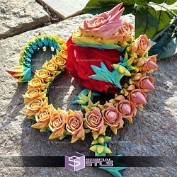 Super Basic STL Flexi Valentine Rose Dragon