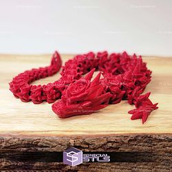 Super Basic STL Flexi Valentine Rose Dragon