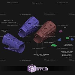 Cosplay STL Files Holoprojector Vambrace with accessories