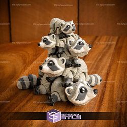 Basic STL Collection Articulated Racoon Keychain Santa