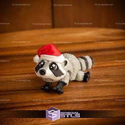 Basic STL Collection Articulated Racoon Keychain Santa