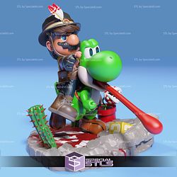 Mario on Yoshi Cowboy 3D Printer Files