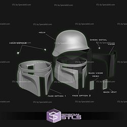 Cosplay STL Files WW2 Boba Fett Helmet