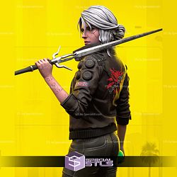 Ciri Cyberpunk 2077 and Sword 3D Printer Files