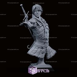 Ciri The Witcher 4 Bust 3D Printer Files
