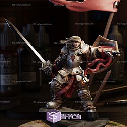 Heavy Armored Female Knight STL Miniatures
