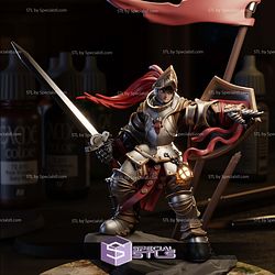 Heavy Armored Female Knight STL Miniatures