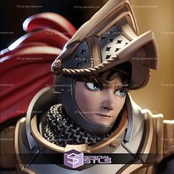Heavy Armored Female Knight STL Miniatures