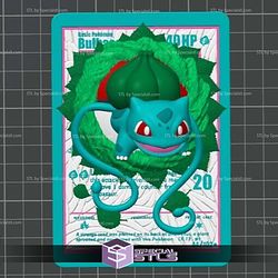 Pokemon 3D Card Collection Bulbasaur V2 STL