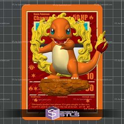 Pokemon 3D Card Collection Charmander V2 STL
