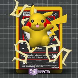 Pokemon 3D Card Collection Pikachu V2 STL