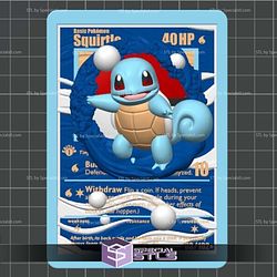 Pokemon 3D Card Collection Squirtle V2 STL