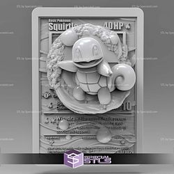 Pokemon 3D Card Collection Squirtle V2 STL