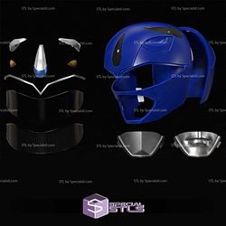 Cosplay STL Files Blue MMPR Ranger Helmet