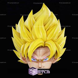 Cosplay STL Files Goku SSJ Helmet