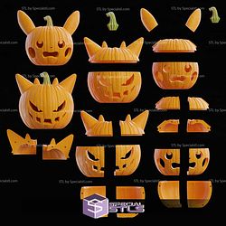 Pumpkin Pikachu and Gengar Halloween Decoration STL Files