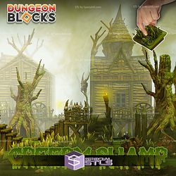 The Creepy Swamp Dungeon Blocks Campaign STL Miniatures