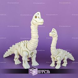 Basic STL Files Brachiosaurus Skeleton Articulated