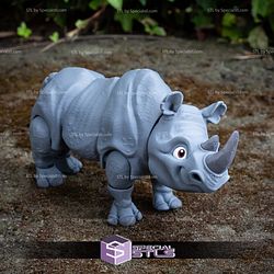 Basic STL Files Rhinoceros Articulated Rhino