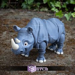 Basic STL Files Rhinoceros Articulated Rhino