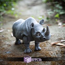 Basic STL Files Rhinoceros Articulated Rhino