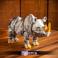 Basic STL Files Rhinoceros Articulated Rhino